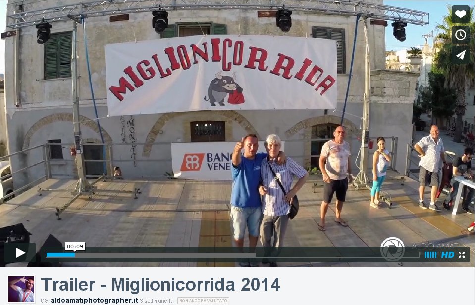 MiglioniCorrida 2014 - 12 Agosto 2014 8^Edizione. Traile delle RIPRESE AEREE effettuate con un drone, offerte a tutti i cittadini che amano MIGLIONICO (MT), dalla MiglioniCorrida 