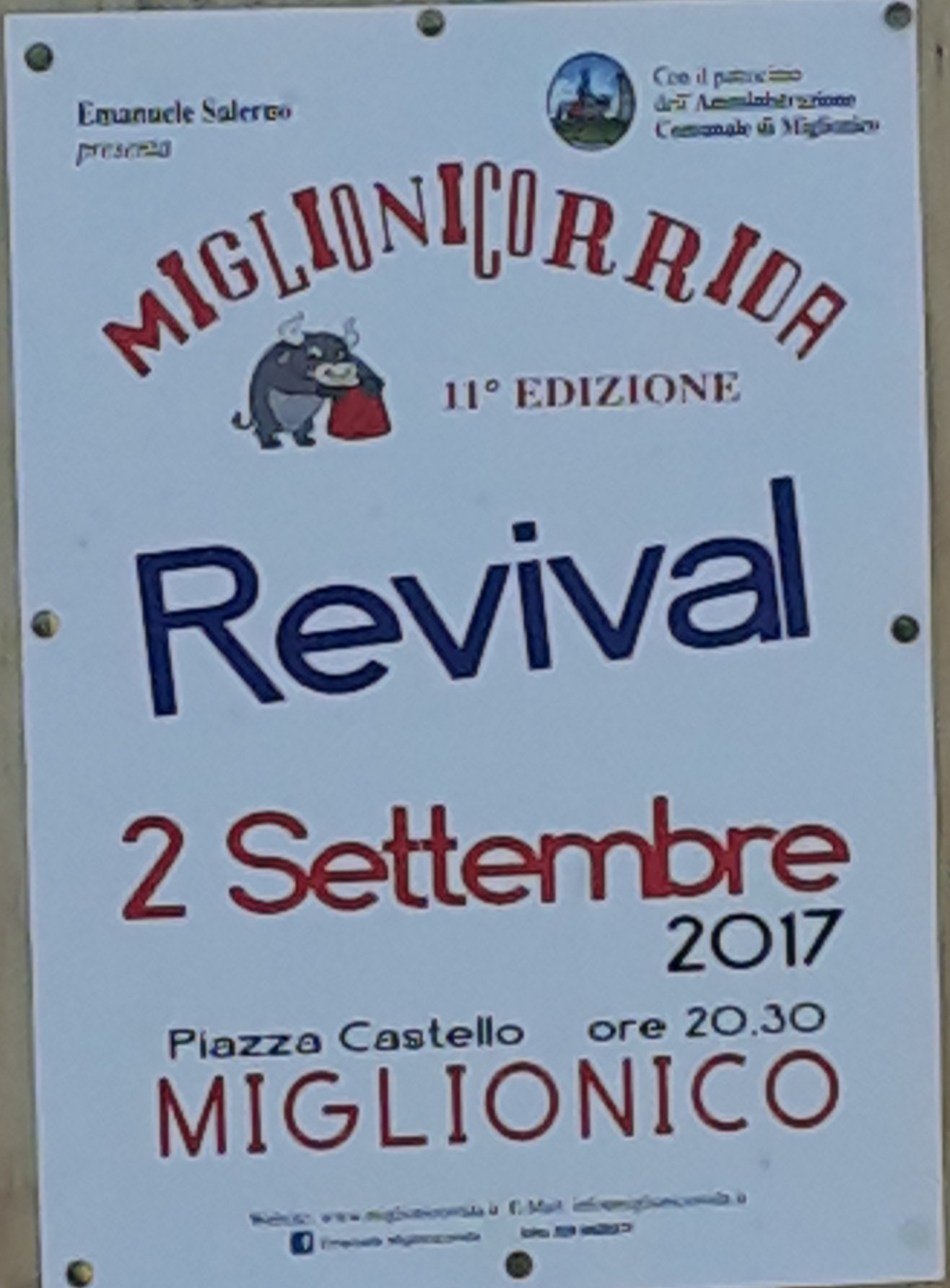 Serata MIGLIONICORRIDA REVIVAL a Miglionico (MT)  2 Settembre 2017 ore 21 