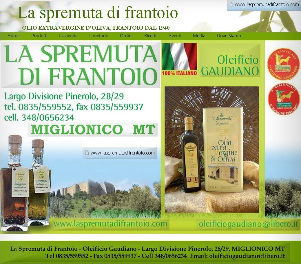 LA SPREMUTA di FRANTOIO - Oleificio Gaudiano MIGLIONICO (MT) - Main Sponsor della DECIMA EDIZIONE MIGLIONICORRIDA 2016 a MIGLIONICO (MT) 