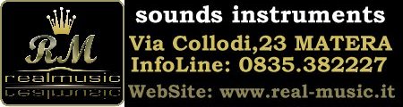 Real Music Strumenti Musicali a MATERA in via Collodi 23 - Tel./Fax InfoLine: 0835.382227  - Visita il sito web di Real Music Matera.  WebSite: www-real-music.it